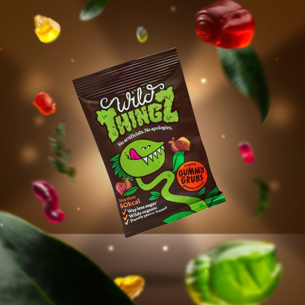 Party Box (Pack of 12) - Wild Thingz Mixed Flavour Organic & Low Sugar Natural Gummy Sweets, Vegan & Gluten Free Party Box - Perfect for Lunchboxes, Parties, Offices or as Gifts 25 g
